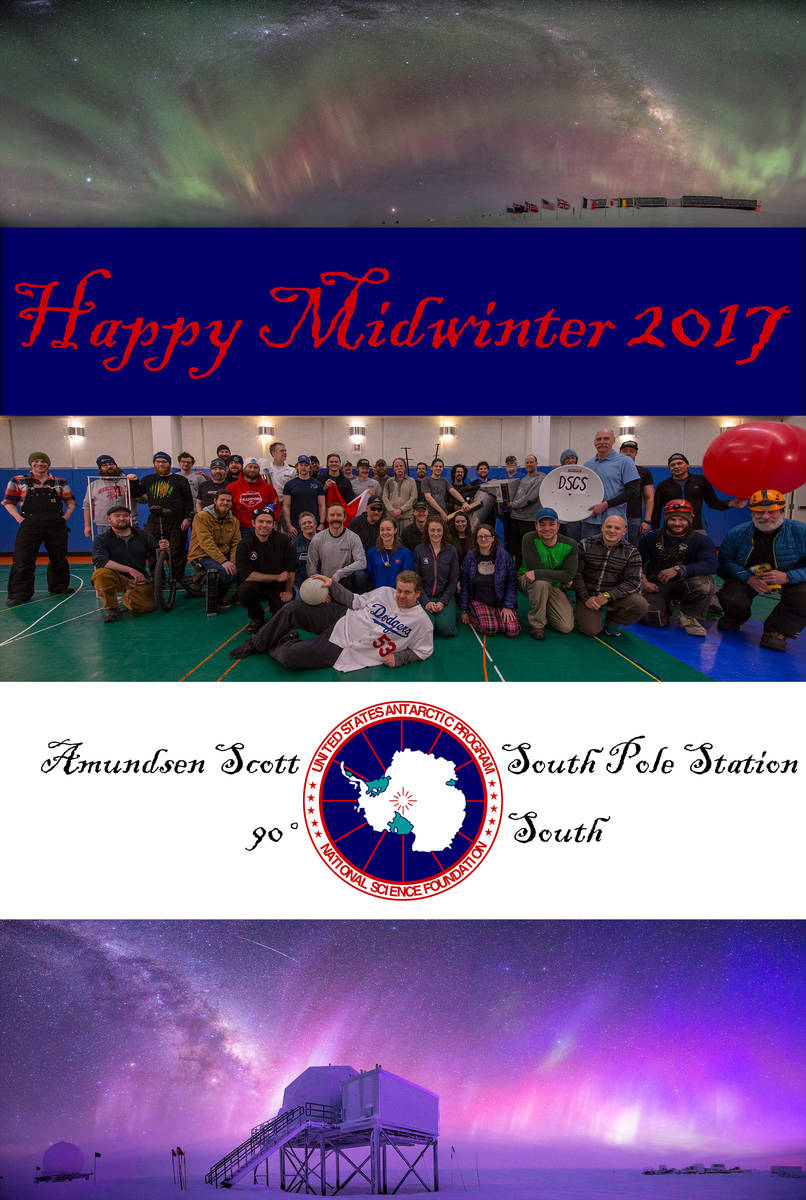 All Antarctica winter stations exchange midwinter greetings with each other. This is ours.