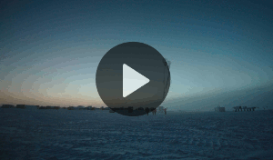 Five frame video of the balloon flying off into the distance